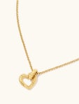 Pleated Heart Pendant Necklace