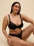 Entice Black Heart Mesh Padded Plunge Bra