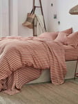 Sandstone Red Pembroke Stripe Linen Blend Duvet Set