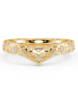Chevron Shaped Diamond Set Vintage Wedding Band