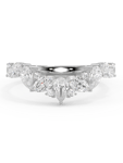 Multishape Diamond Chevron Wedding Band