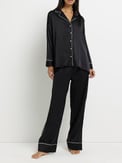 Black Satin Pyjamas 