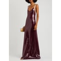 Beating Heart Burgundy Sequin Gown