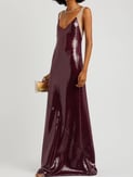 Beating Heart Burgundy Sequin Gown