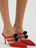 Sevillamu 70 Pompom-embellished Velvet Pumps