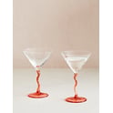 Set of 2 Pink Curly Martini Glasses Set of 2 Pink Curly Martini Glasses 