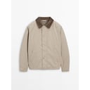Cotton Bomber Jacket With Snap Buttons  