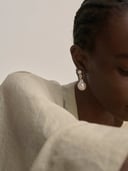 Pulp Pearl and Zirconia Earrings 