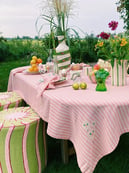 Pink Trippy Flower Tablecloth 