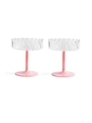 Mint Stemed Coupe Twirl Glasses - Set of 2