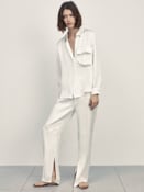 Straight Fit Satin Trousers And Shirt
