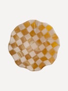 Checkered Glass Wavy Bowl