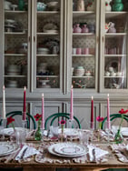 Rose Petal Pink & Red Candles, Set of 6