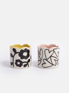 Flower/Heart Set of 2 Egg Cups