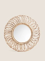 Rattan Round Wall Mirror 