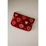 Heart Embroidered Makeup Bag 