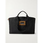 Suede-Trimmed Nylon-Ripstop Tote Bag