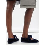 Bow-Strap Velvet Mary Jane Flats