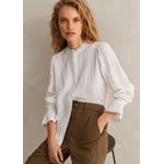 Cheesecloth Broderie Trim Blouse 