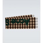 Logo Checked Wool-Blend Scarf