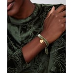 Green Velvet Gold Plated Heart Charm Bracelet 