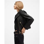 Dalby Slim Fit Leather Biker Jacket 