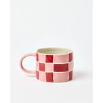 Chequerboard Pink Speckle Ceramic Mug 