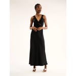 Aurelia Lace Trim Maxi Dress in Black 