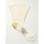 Intarsia-Knit Cotton-Blend Socks