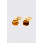 Gold Square Tiger Eye Cufflinks 