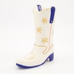 White & Blue Ceramic Boot Vase 