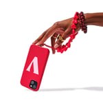 Beaded Phone Straps  - Red Hearts 