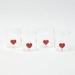 Love Heart Glasses (Set of 4) 