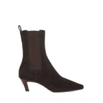 Leather Kitten Heel Boots 