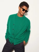 Bright Green Merino Wool Cardigan 