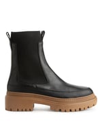 Chunky-Sole Leather Boots