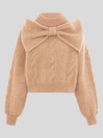 Winona Mohair Cable Bow Jumper Camel