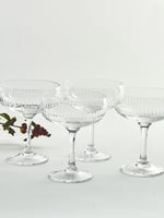 Vintage Crystal Cocktail Glass, Set Of 4