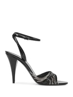100 Black Chain-embellished Leather Sandals