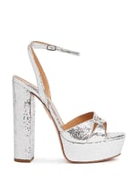 Sinner Plateau 140 Silver Leather Platform Sandals