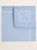 Sky White Pindot Pocket Square