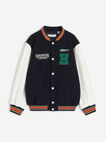 Appliquéd Baseball Jacket