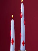 Blue Diamond Taper Candles, Set of 2 