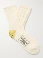  Intarsia-Knit Cotton-Blend Socks