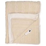 Knitted Sherpa Heated Throw 