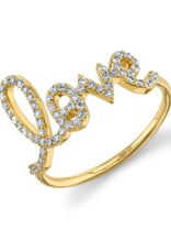 Yellow Gold and Diamond Large Love Ring