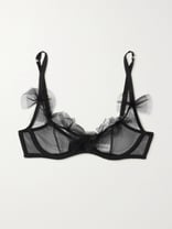 Fawn Bow-Detailed Tulle Underwired Bra