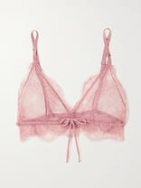 Dawn Bow-Detailed Scalloped Lace Soft-Cup Triangle Bra