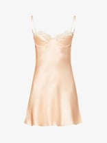 Lace-Trim Silk-Satin Mini Slip Dress