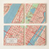 Custom Map Marble Coaster Set 